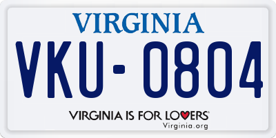 VA license plate VKU0804
