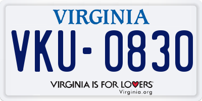 VA license plate VKU0830