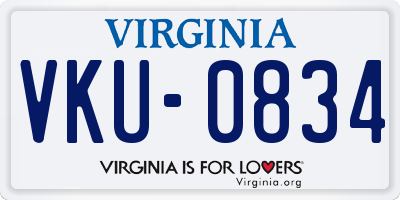 VA license plate VKU0834