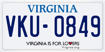 VA license plate VKU0849