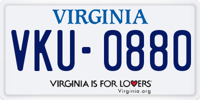 VA license plate VKU0880