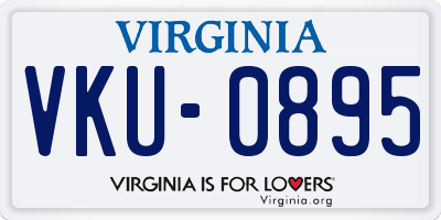 VA license plate VKU0895