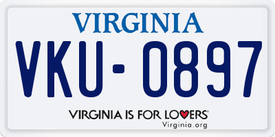 VA license plate VKU0897