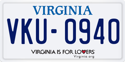 VA license plate VKU0940