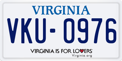 VA license plate VKU0976