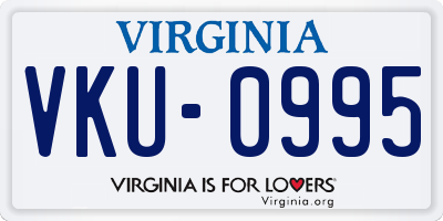 VA license plate VKU0995
