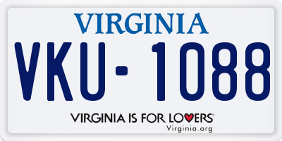 VA license plate VKU1088