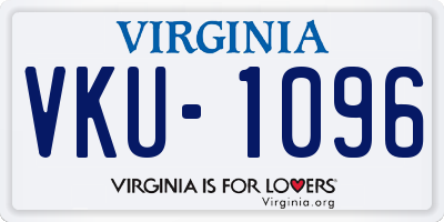 VA license plate VKU1096