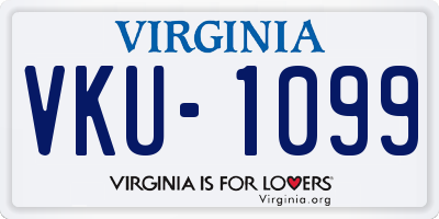 VA license plate VKU1099