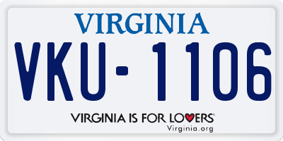 VA license plate VKU1106