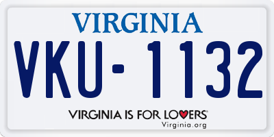 VA license plate VKU1132