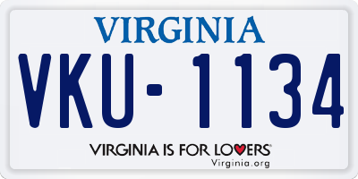 VA license plate VKU1134