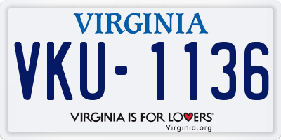 VA license plate VKU1136