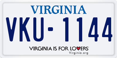 VA license plate VKU1144