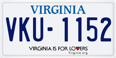 VA license plate VKU1152