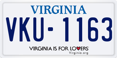 VA license plate VKU1163