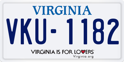 VA license plate VKU1182
