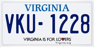 VA license plate VKU1228