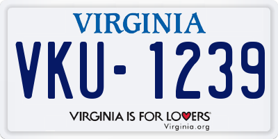VA license plate VKU1239
