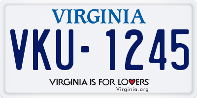 VA license plate VKU1245
