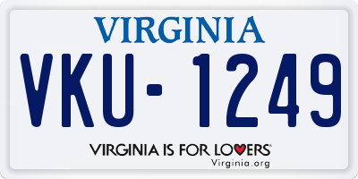 VA license plate VKU1249