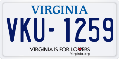 VA license plate VKU1259