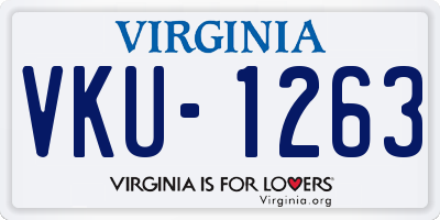 VA license plate VKU1263