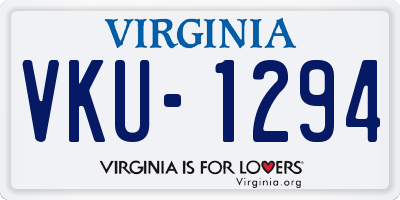 VA license plate VKU1294