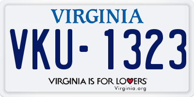 VA license plate VKU1323