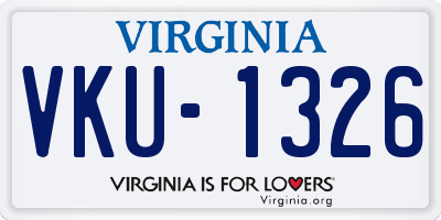 VA license plate VKU1326