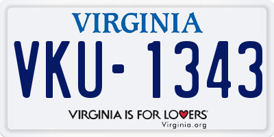 VA license plate VKU1343