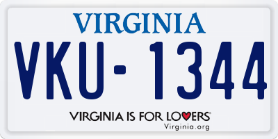VA license plate VKU1344