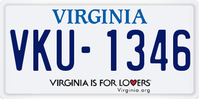 VA license plate VKU1346