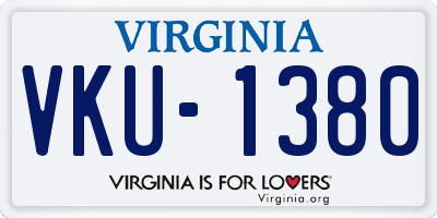VA license plate VKU1380