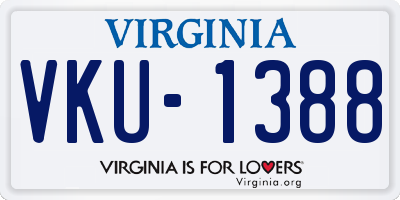 VA license plate VKU1388