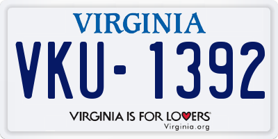 VA license plate VKU1392