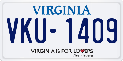 VA license plate VKU1409