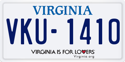 VA license plate VKU1410