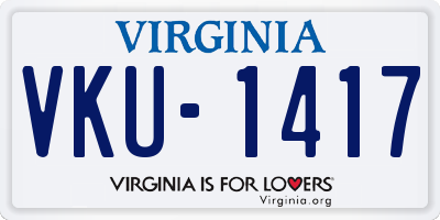 VA license plate VKU1417