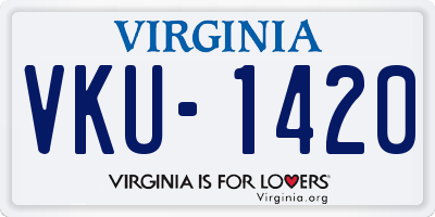 VA license plate VKU1420
