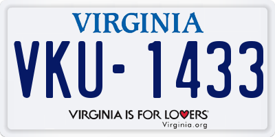 VA license plate VKU1433
