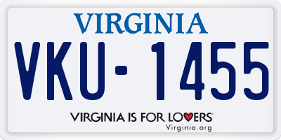 VA license plate VKU1455