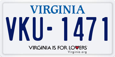 VA license plate VKU1471