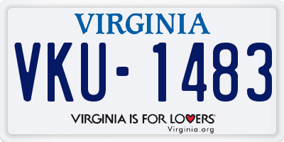 VA license plate VKU1483