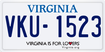 VA license plate VKU1523