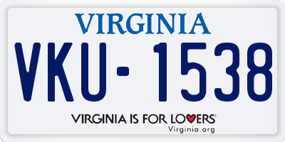 VA license plate VKU1538