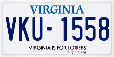 VA license plate VKU1558