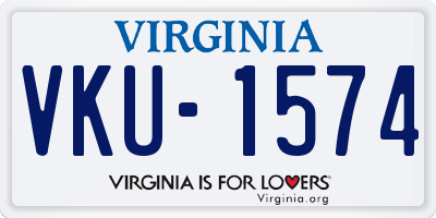 VA license plate VKU1574
