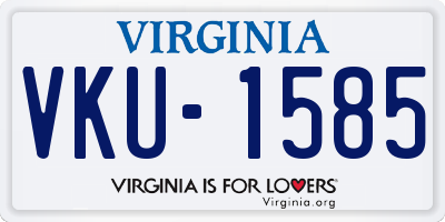 VA license plate VKU1585