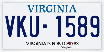 VA license plate VKU1589